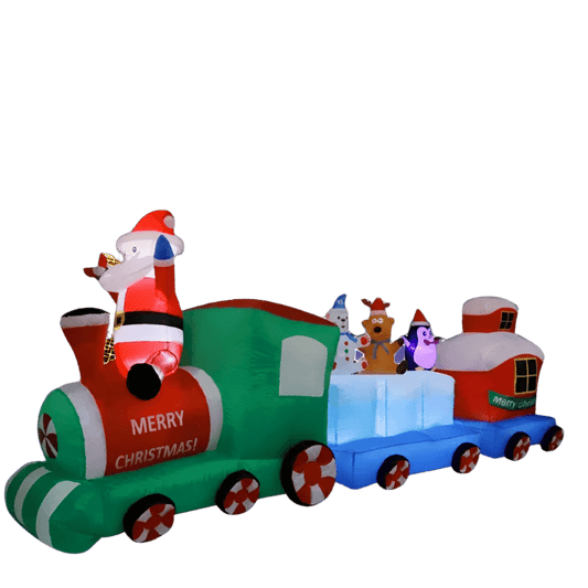 Santa Christmas Train with Festive Characters Inflatable - 270cm