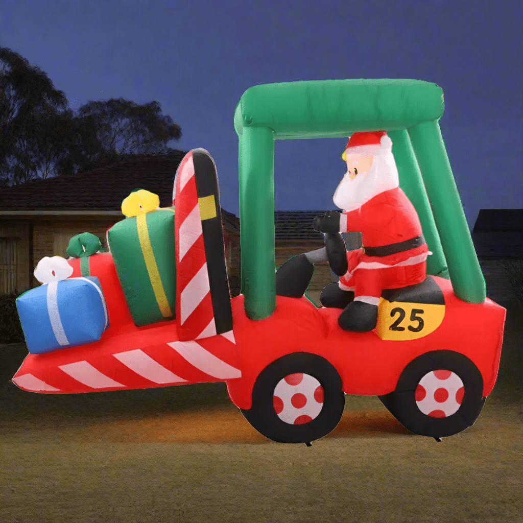 Santa Driving his Forklift Loaded with Presents - 200cm