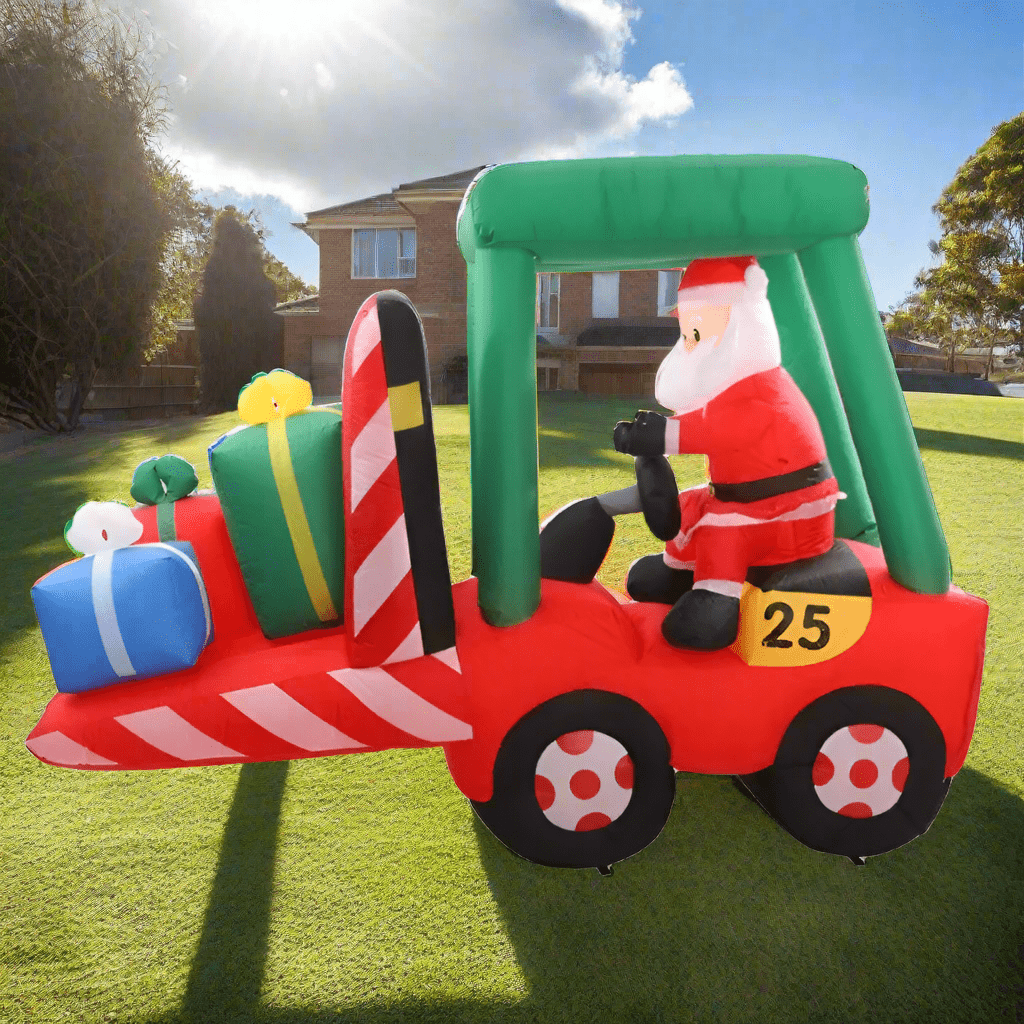 Santa Driving his Forklift Loaded with Presents - 200cm