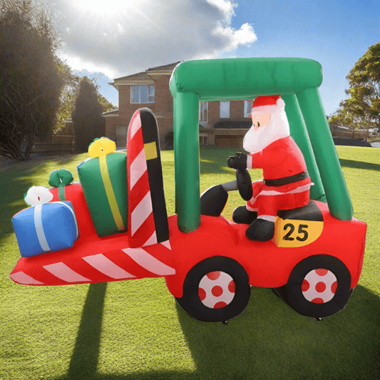 Santa Driving his Forklift Loaded with Presents - 200cm