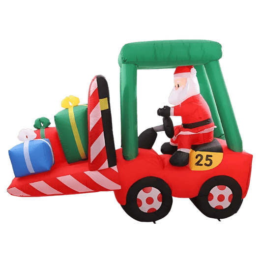 Santa Driving his Forklift Loaded with Presents - 200cm