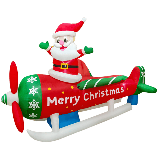 Santa's Merry Christmas Aeroplane Inflatable - 270cm