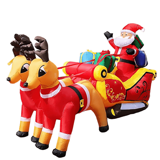 Santa in Sleigh with Reindeers and Gifts Inflatable - 215cm
