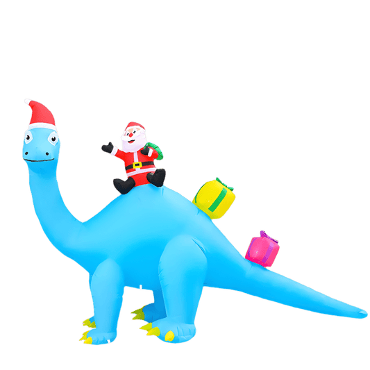 Santa Rides Dinosaur with Presents Inflatable - 310cm