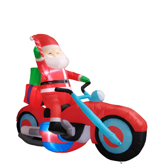 Santa riding Motorbike with Presents Inflatable - 180cm