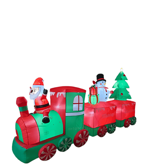 Santa Train with Tree and Snowman Inflatable - 310cm