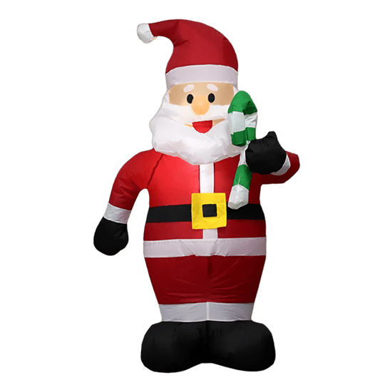 Santa with Little Candy Cane Inflatable - 120cm