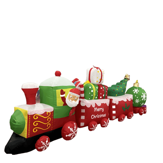 Santa's delivery in a Christmas Train Inflatable - 360cm