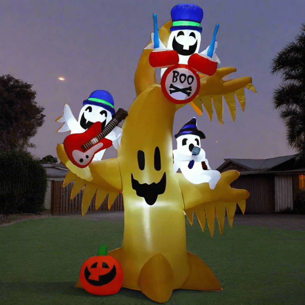 Scary Dead Tree with Pumpkin Ghost Performance Ghosts Band - 240cm