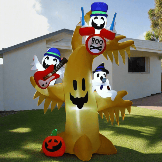 Scary Dead Tree with Pumpkin Ghost Performance Ghosts Band - 240cm