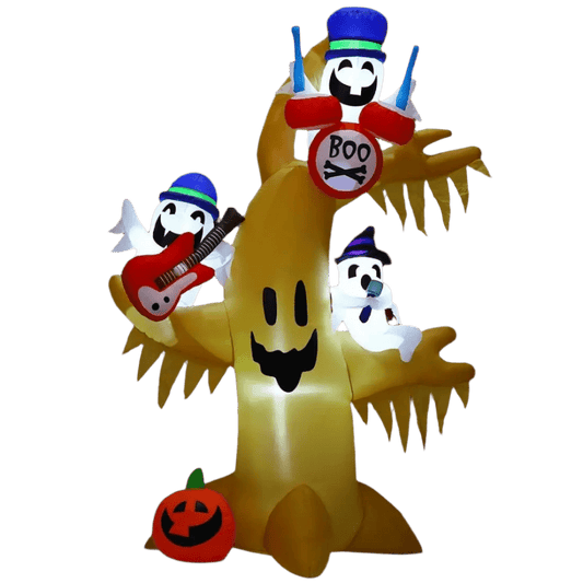 Scary Dead Tree with Pumpkin Ghost Performance Ghosts Band - 240cm