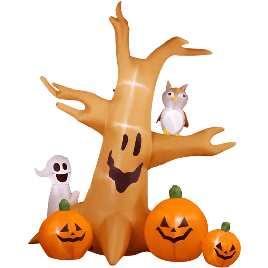 Scary Dead Tree with Pumpkins an Owl and Ghost - 240cm