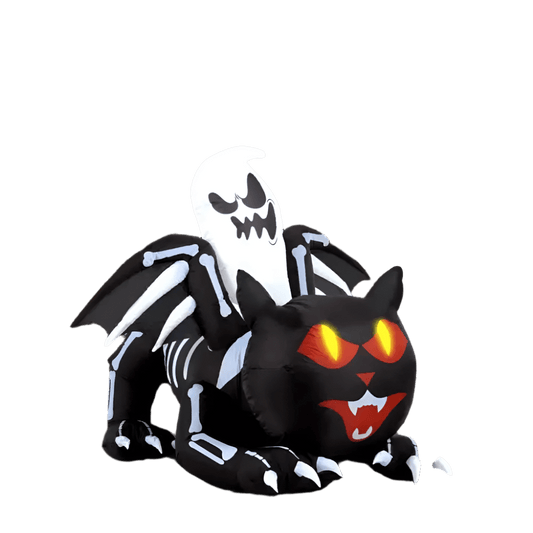 Skeleton Halloween Cat with Ghost Rider - 150cm
