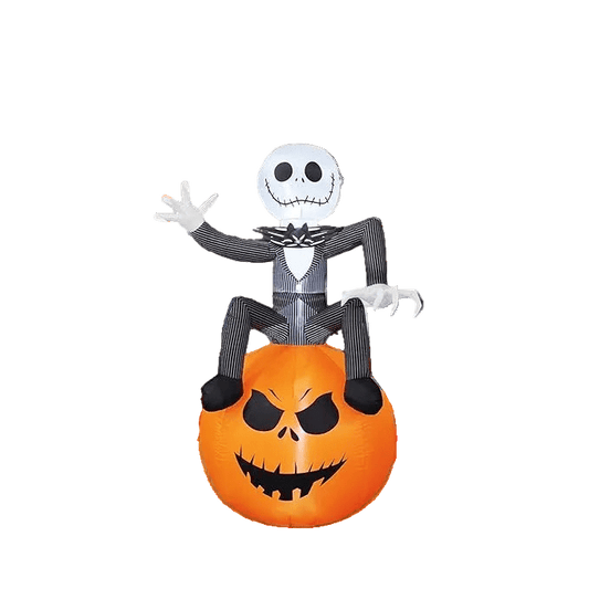 Skeleton sitting on Pumpkin Inflatable - 180cm