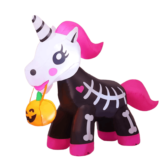 Skeleton Unicorn Pink Inflatable - 150cm