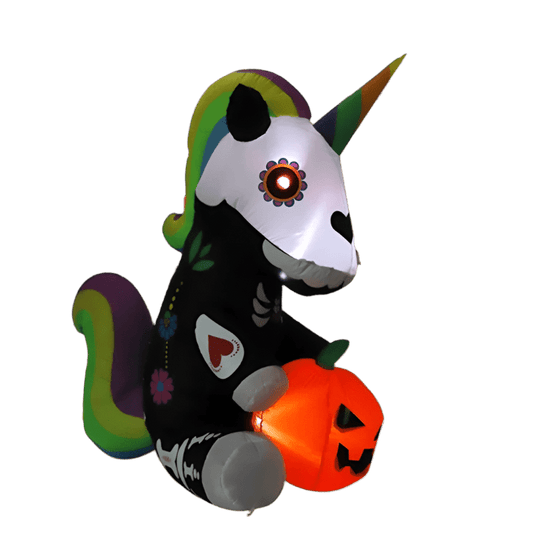 Skeleton Unicorn with Pumpkin - 150cm