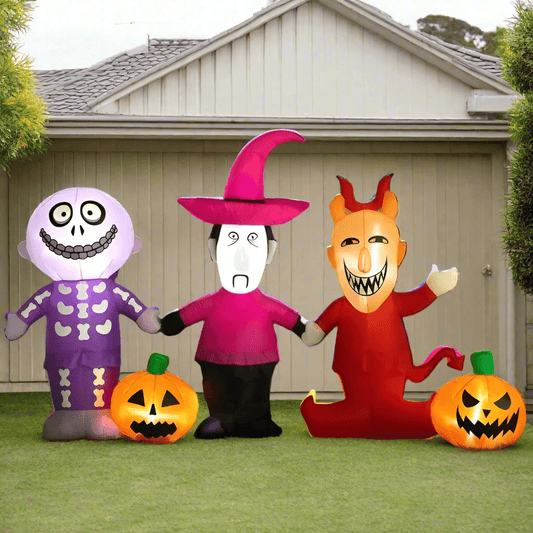 Skeleton Witch Devil Trio Inflatable - 150cm