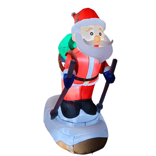 Skiing Santa with Gift Bag Inflatable - 180cm