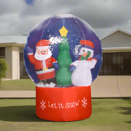 Snow Globe with Santa and Snowman Inflatable - 210cm