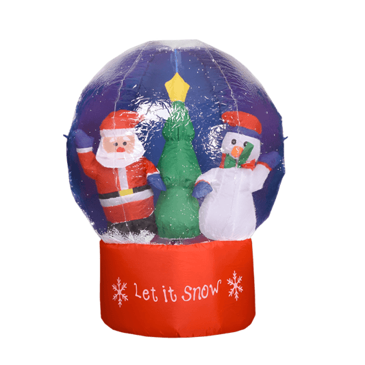 Snow Globe with Santa and Snowman Inflatable - 210cm