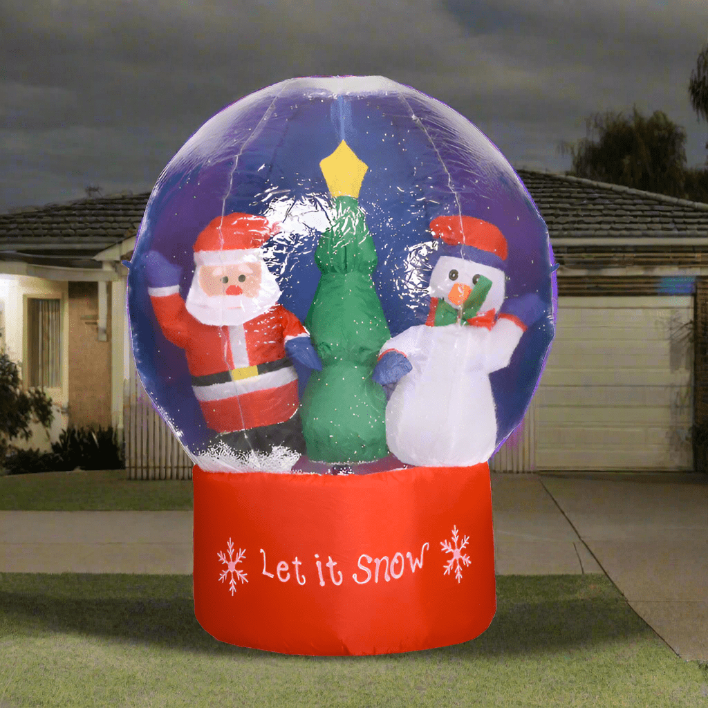 Snow Globe with Santa and Snowman Inflatable - 210cm