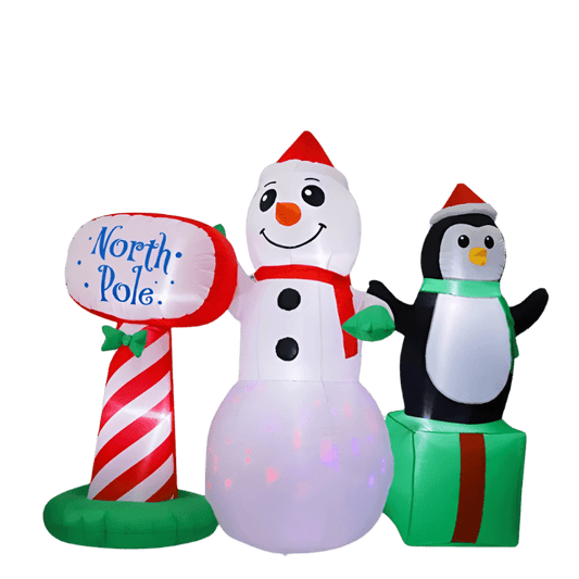 Snowman and Penguin at North Pole - 210cm