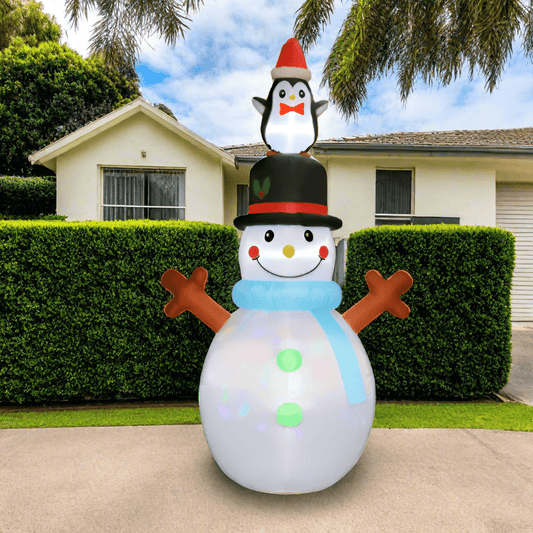 Snowman and Penguin Duo Inflatable - 150cm