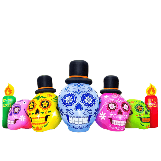 Spooky Skeleton Faces Inflatable - 210cm