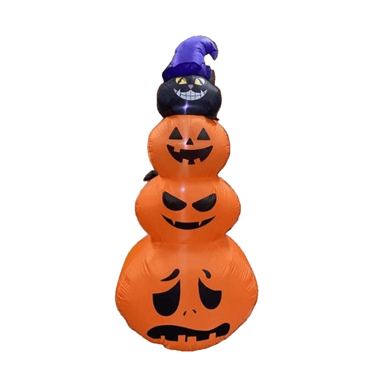 Stacked Halloween Pumpkins & Cat Inflatable - 230cm