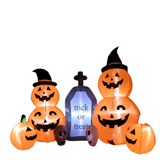 Stacked Pumpkins & Tombstone Graveyard Scene Inflatable - 160cm