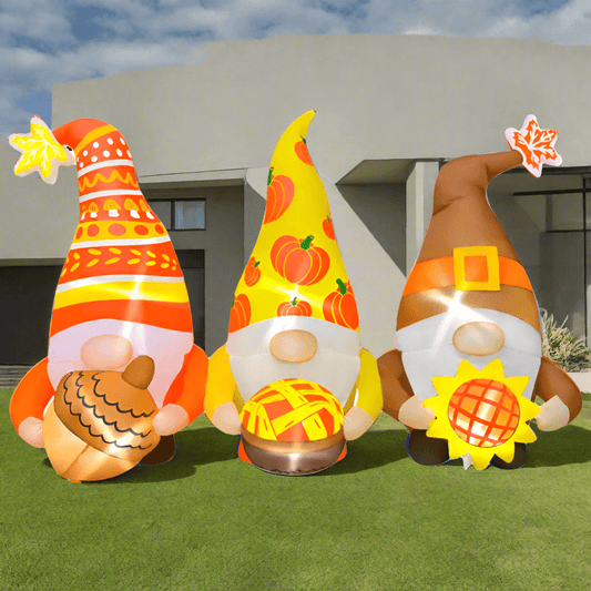 Thanksgiving Three Old Gnomes Inflatable - 183cm