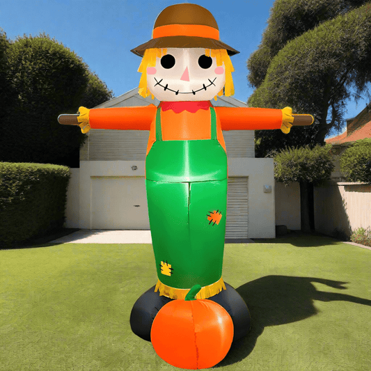Thanksgiving Scarecrow with Pumpkin Inflatable - 200cm