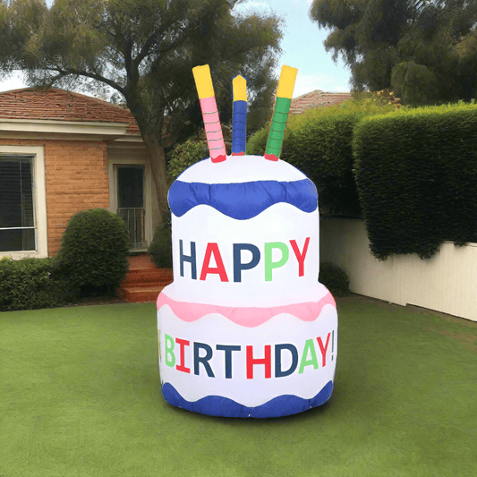 Traditional Happy Birthday Cake Inflatable - 120cm