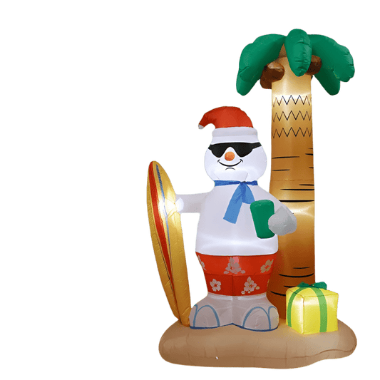 Tropical Snowman Surfer Inflatable - 240cm