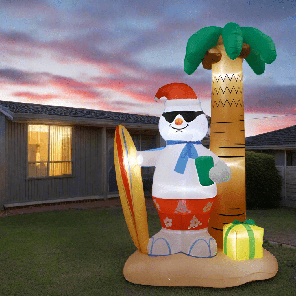 Tropical Snowman Surfer Inflatable - 240cm