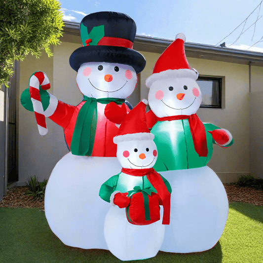 Festive Snowman & Snow Woman Family Inflatable - 180cm