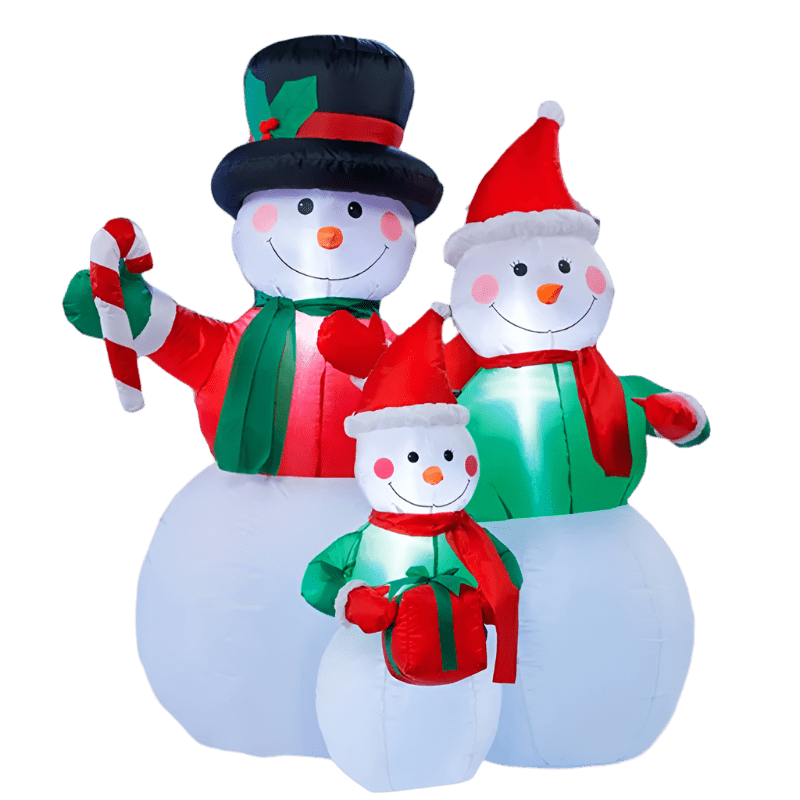 Festive Snowman & Snow Woman Family Inflatable - 180cm