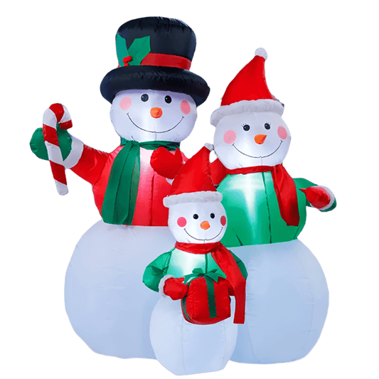 Festive Snowman & Snow Woman Family Inflatable - 180cm