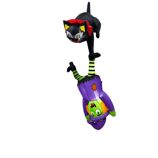 Witch and Cat Hanging Upside Down Inflatable - 240cm
