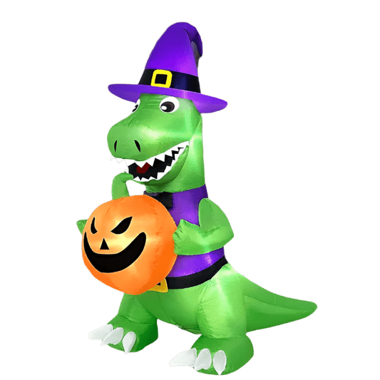 Witch Dinosaur with Pumpkin Inflatable - 180cm