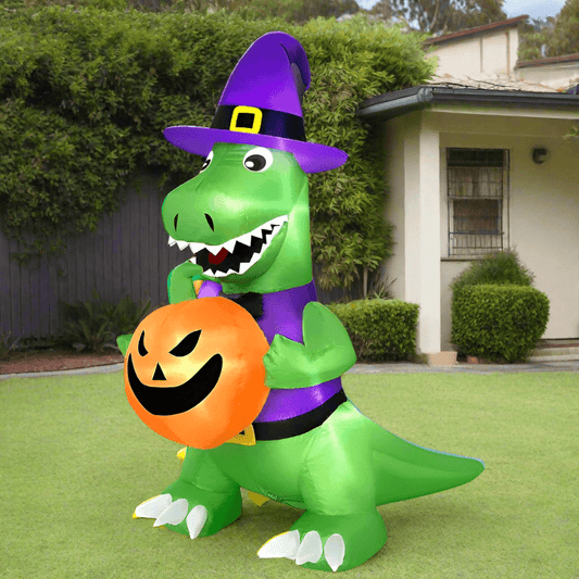 Witch Dinosaur with Pumpkin Inflatable - 180cm