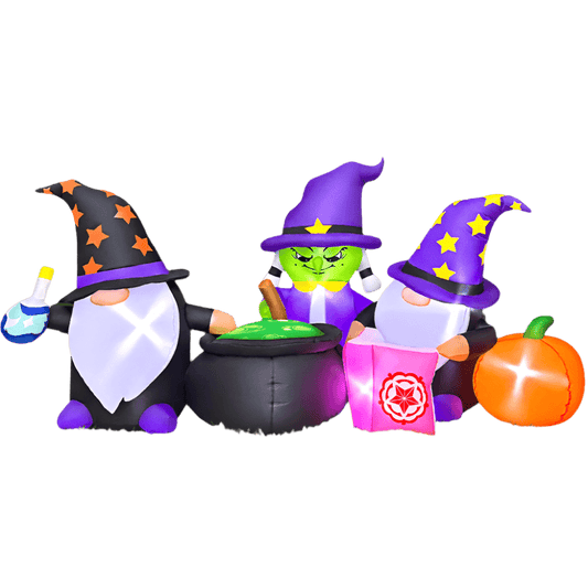 Witch & Wizards with Cauldron Inflatable - 210cm