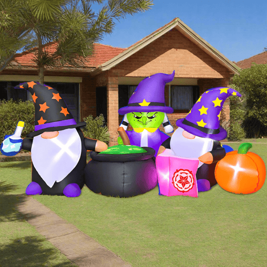 Witch & Wizards with Cauldron Inflatable - 210cm